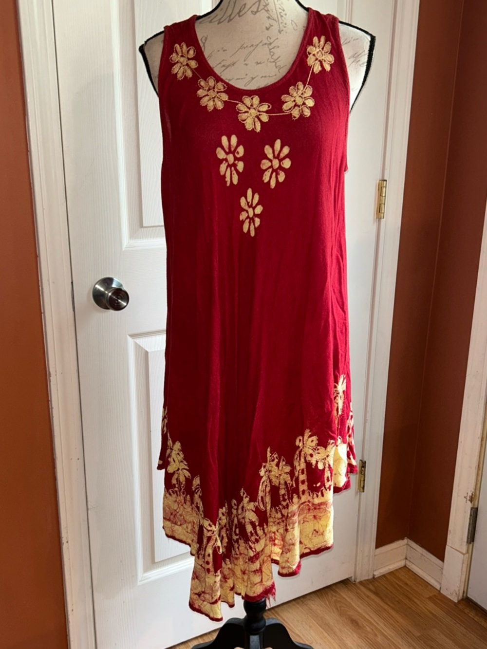 Boho Hippie Sleeveless Summer Festival Beach Viscose Dress  by Lapogee OS